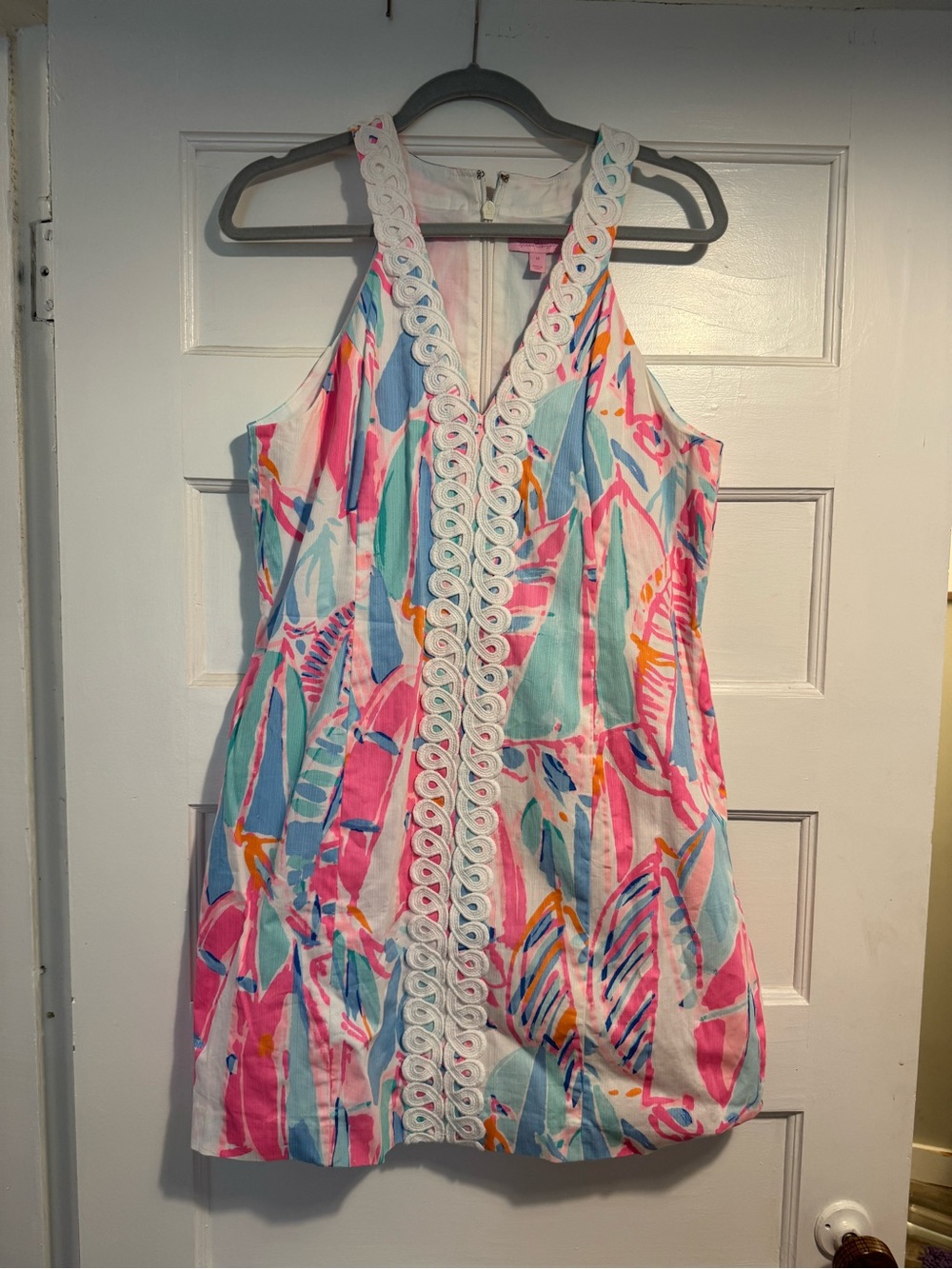 Lilly Pulitzer Multicolor Sleeveless One-Piece with White Lace Trim